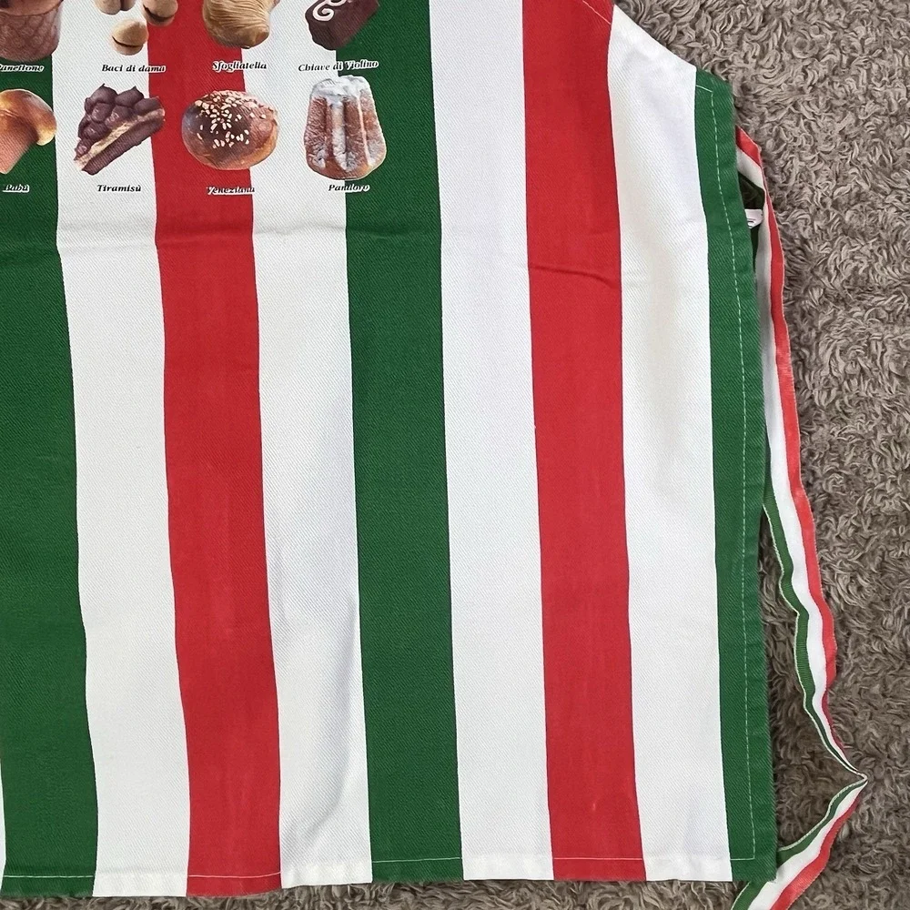 Dolce Italia Florence Bar Apron Red White Green Flag of Italy Striped Sweets